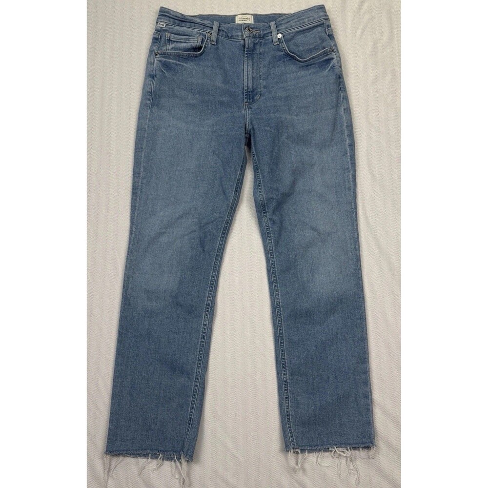 Citizens of Humanity Womens Jeans Isola Straight Leg Light‎ Wash Raw Hem 29